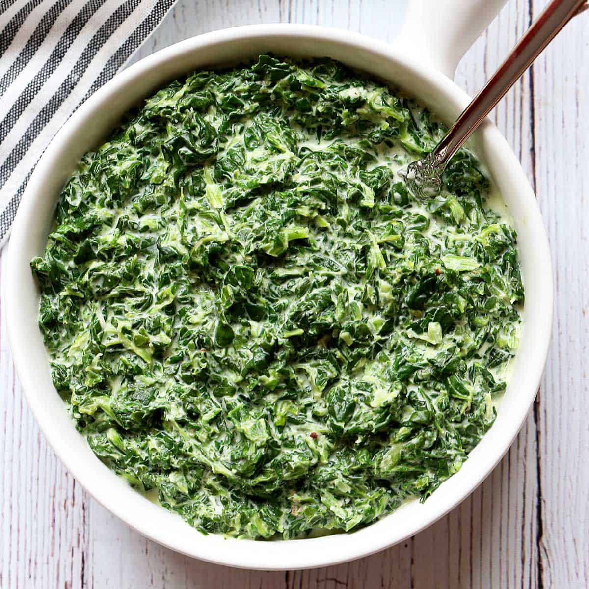 Creamed Spinach Recipe (Frozen Spinach)