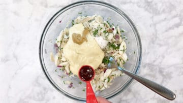 Adding the remaining ingredients.