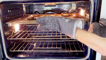 Broiling the shanks.