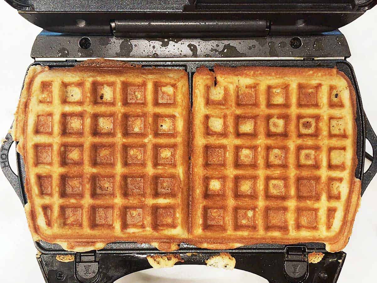 The waffles are ready.