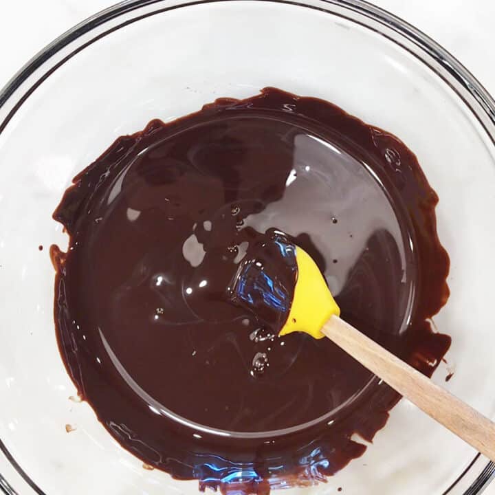 Melted chocolate in a bowl.