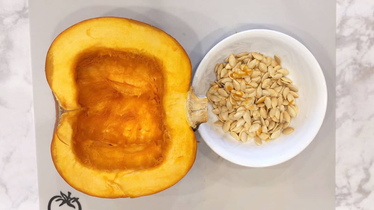 Removing the pulp and seeds.