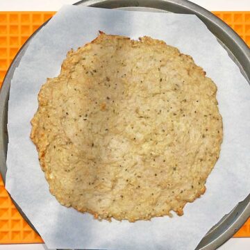 The crust when it's fully baked and ready for toppings.