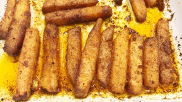 Jicama fries are ready.