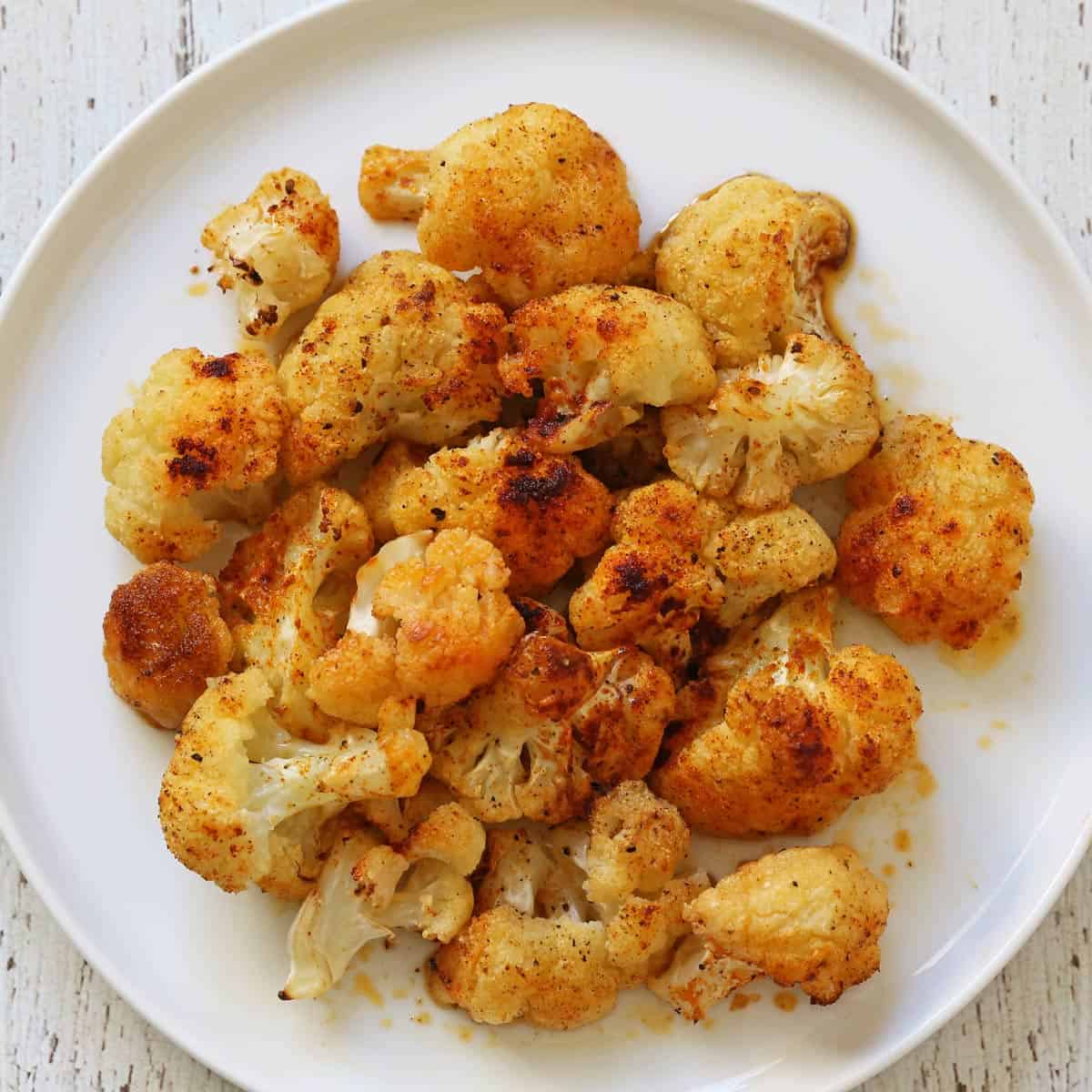 Roasted cauliflower seasoned with smoked paprika.