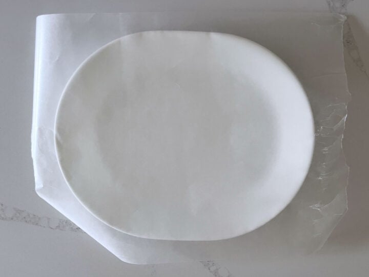 Wax paper lined platter.