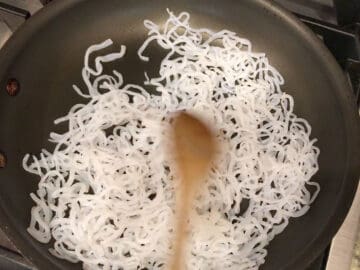 Dry-roasting the noodles in a dry skillet.