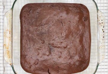 The batter is fully baked in the pan.