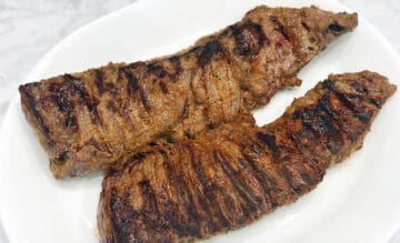 Letting the steak rest.