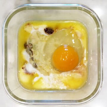 Mixing the liquid ingredients.