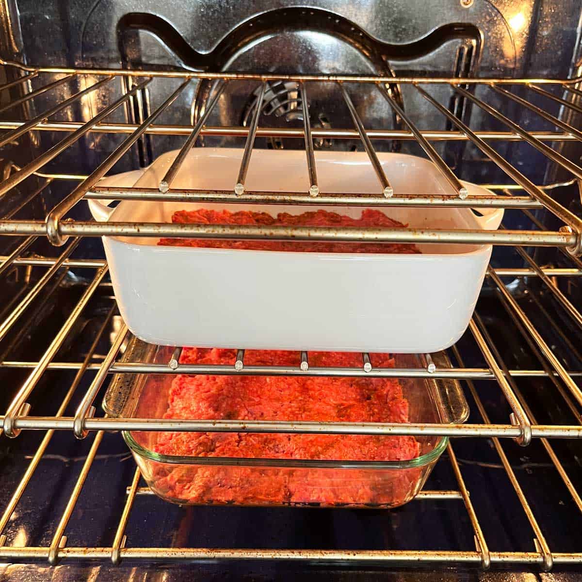 Baking the two pan sizes together.