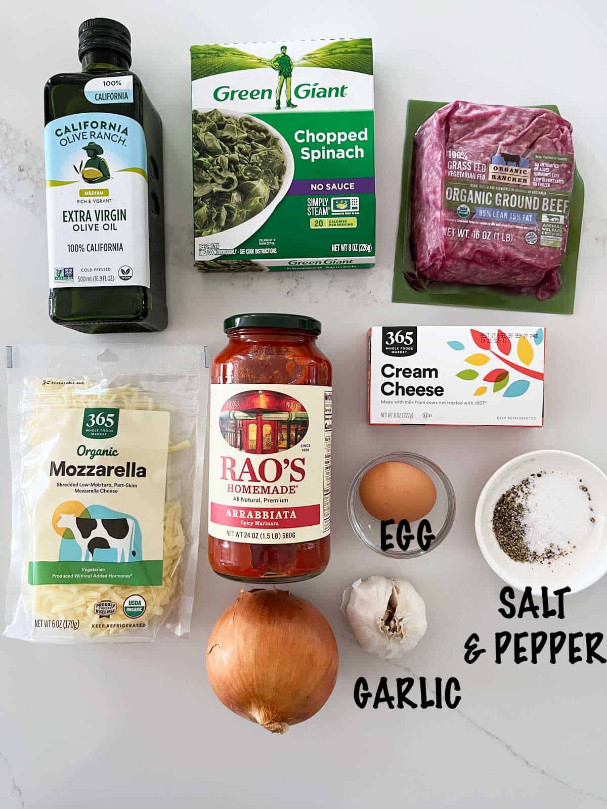 The ingredients needed to make a keto lasagna.