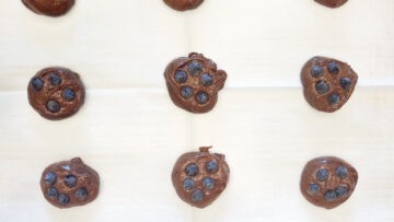 The cookies were topped with chocolate chips.