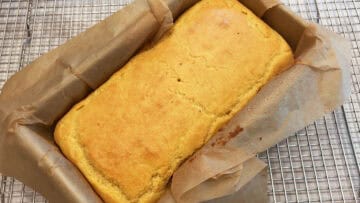 The cake is ready in the pan.