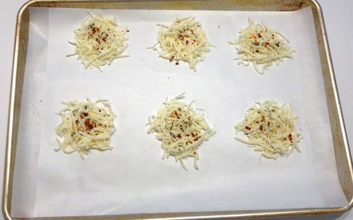 Spices were added to the cheese mounds.