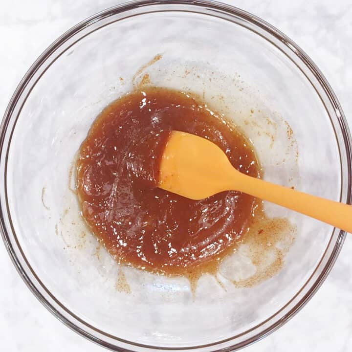 Mixing butter, honey, and smoked paprika.