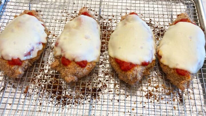 The chicken is ready in the pan.