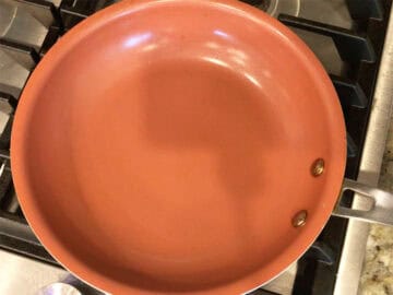 Heating the skillet.