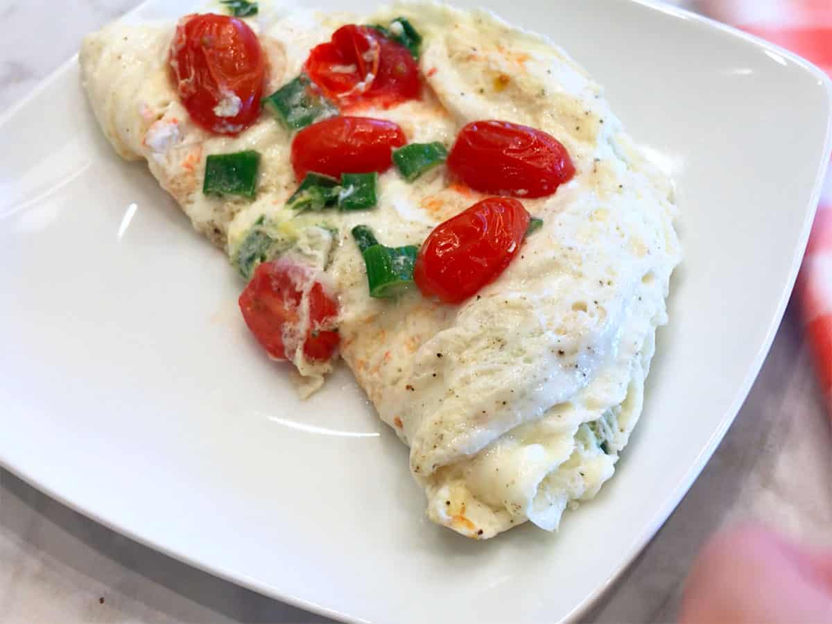 The omelette is served.