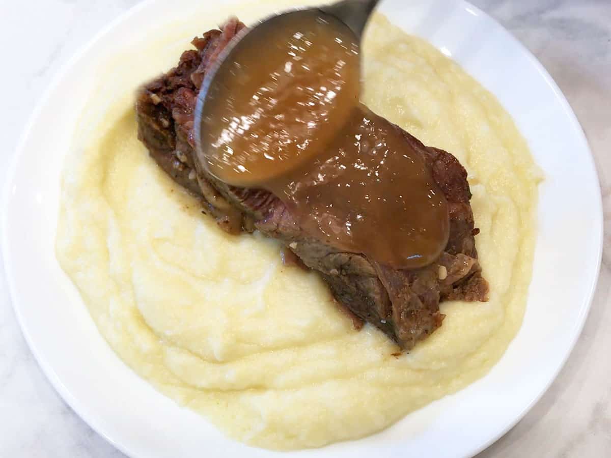 The pot roast is served.