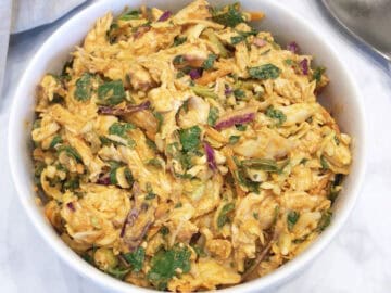 The salad is served.