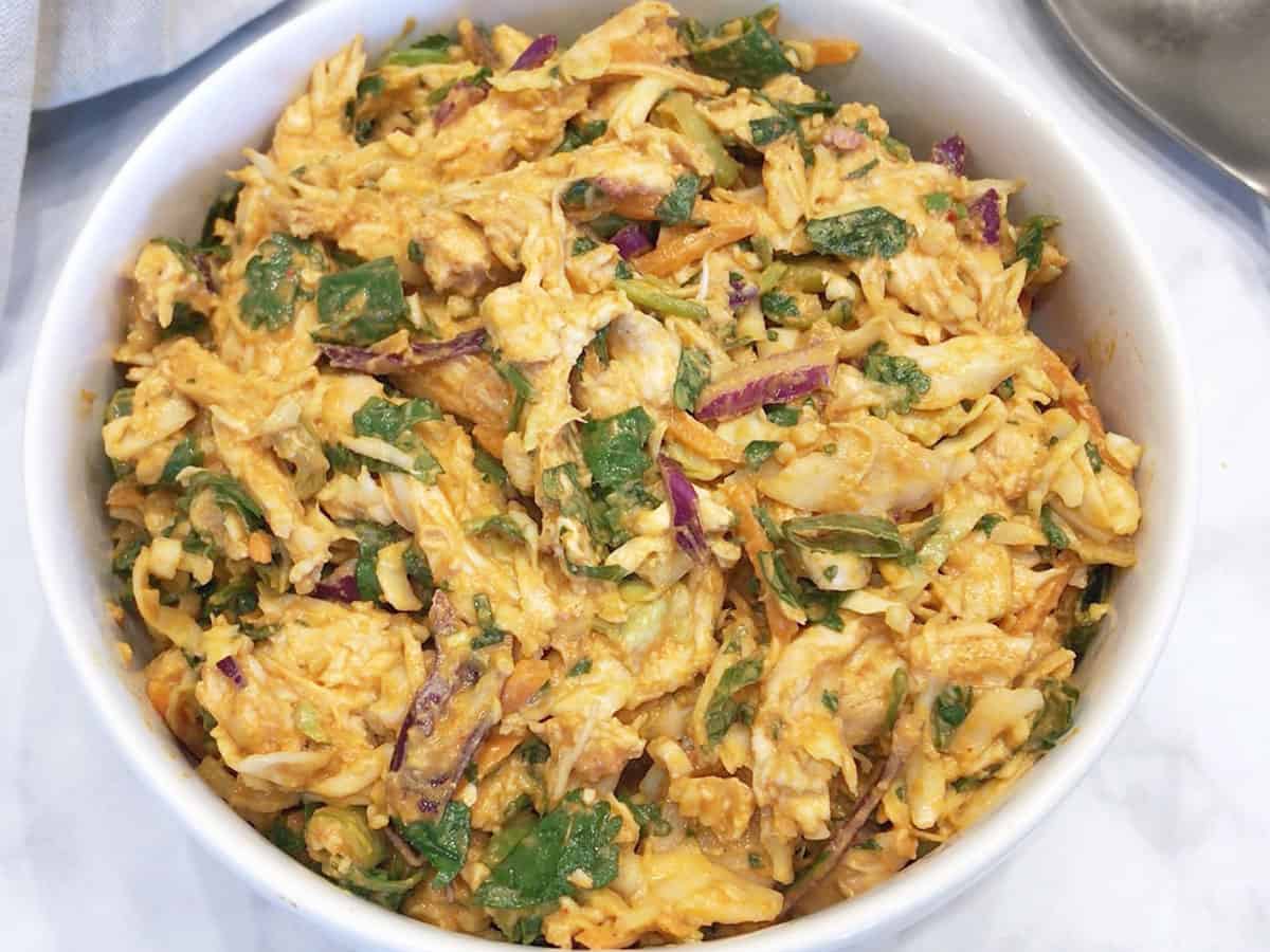 The salad is served.