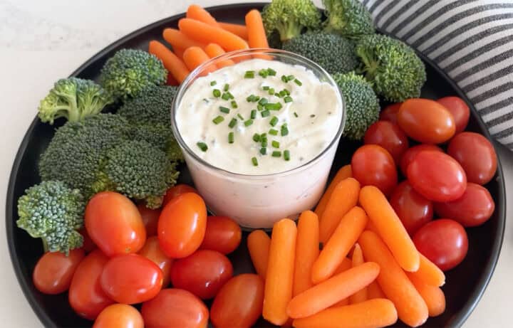 The dip was topped with more chives.