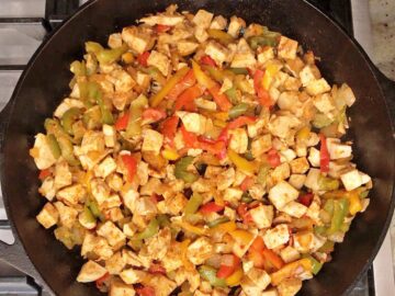 The turkey meat was mixed in.