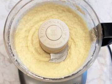 The batter was processed in the food processor.