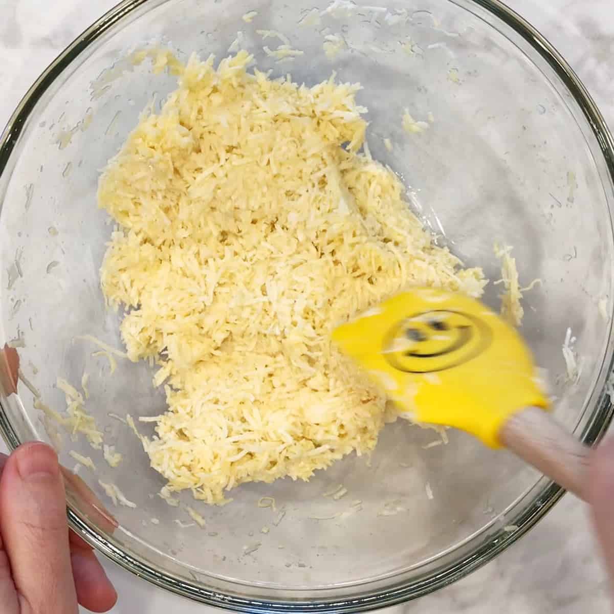 Shredded coconut was added to the mixture.