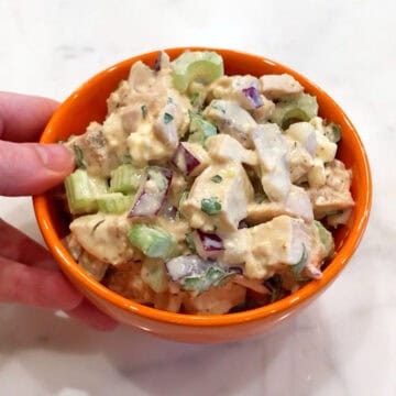 The salad is served.