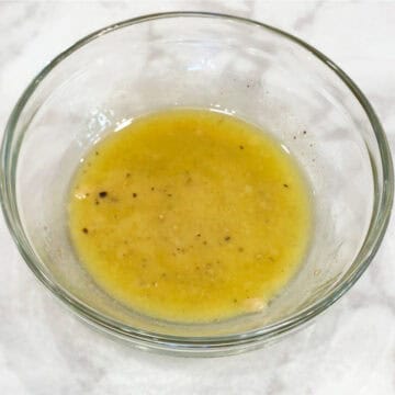 Salad dressing in a bowl.