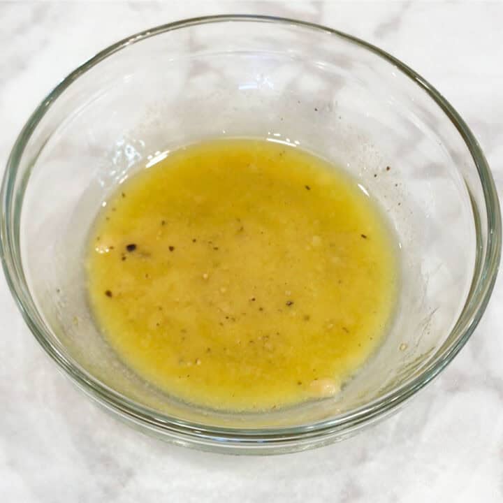Salad dressing in a bowl.
