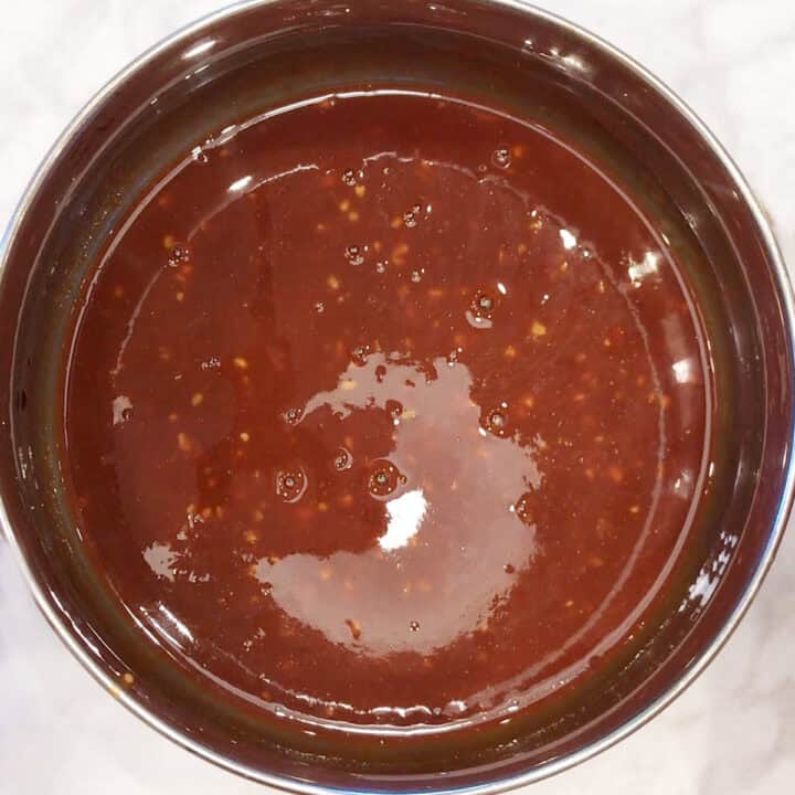 The sauce was mixed in a bowl.