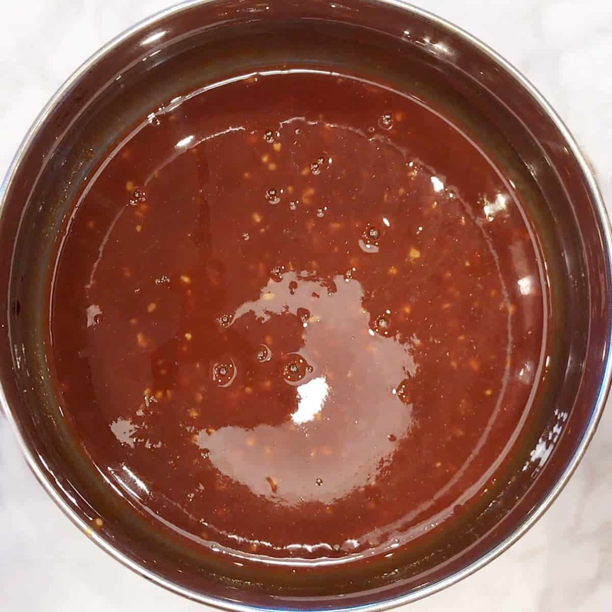 The sauce was mixed in a bowl.