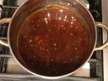 The sauce has thickened.