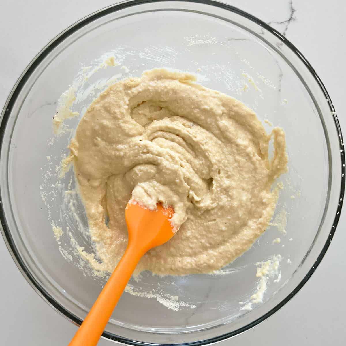 Thin batter in a bowl.