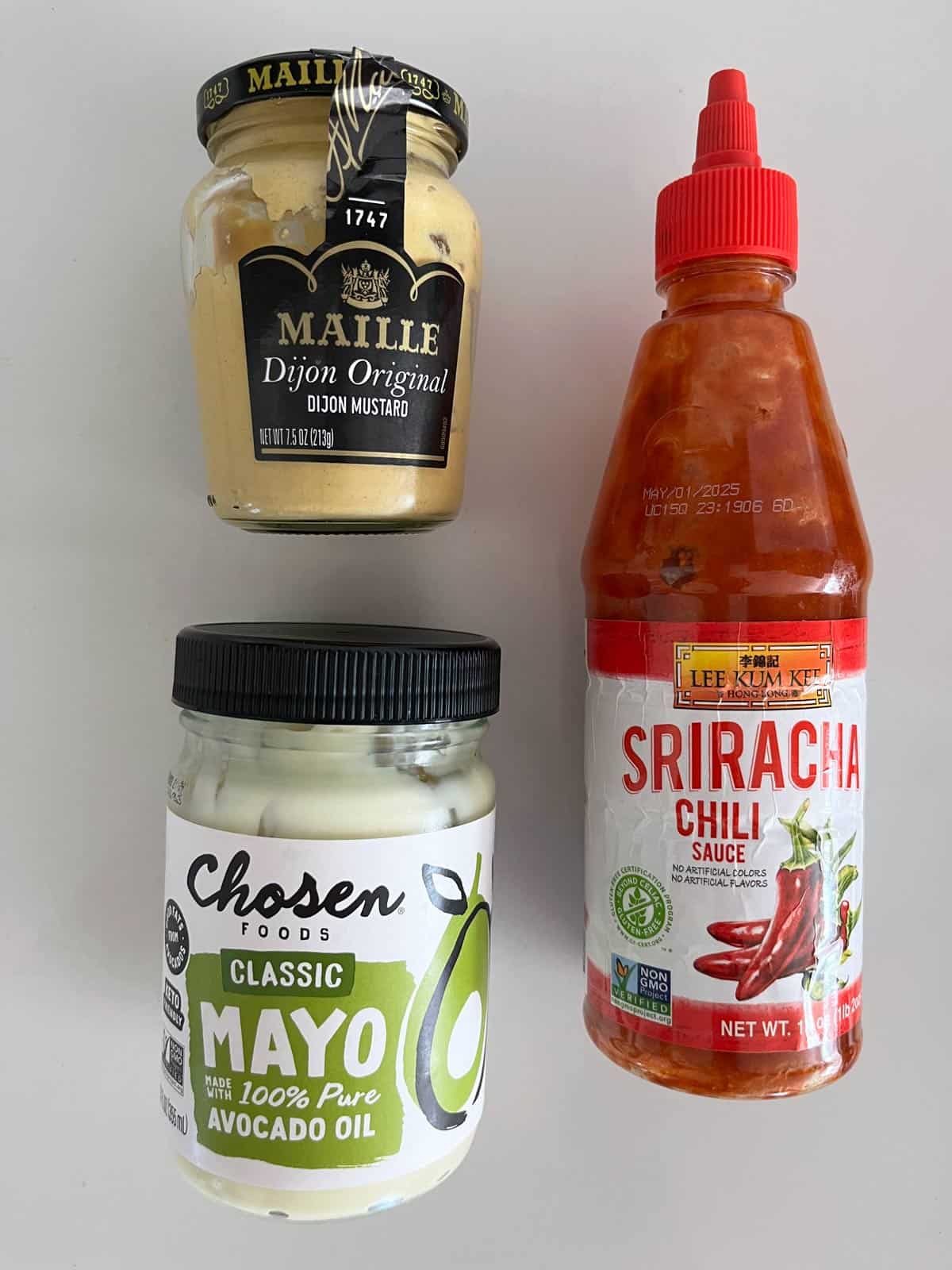 The ingredients needed to make a dipping sauce for okra.