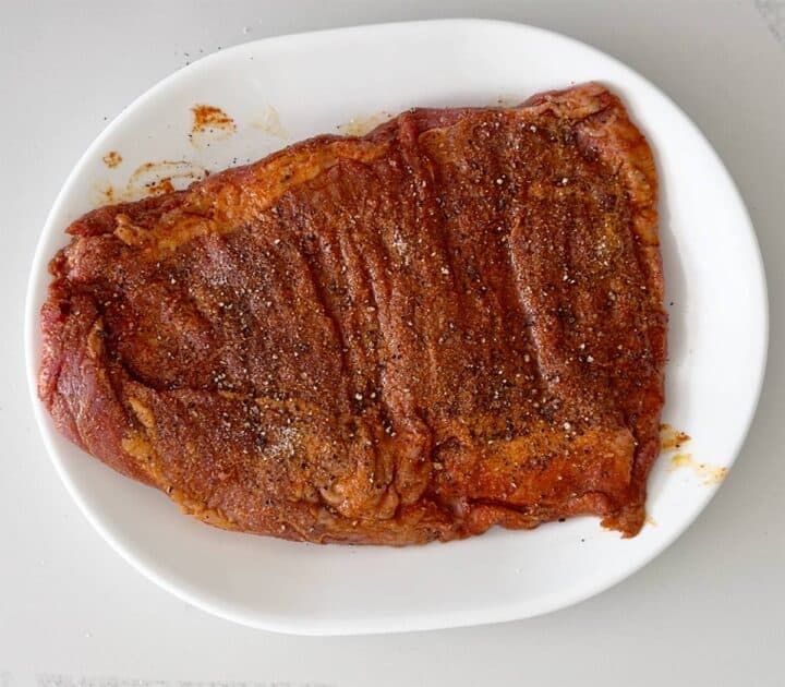 The steak was seasoned with salt and pepper.