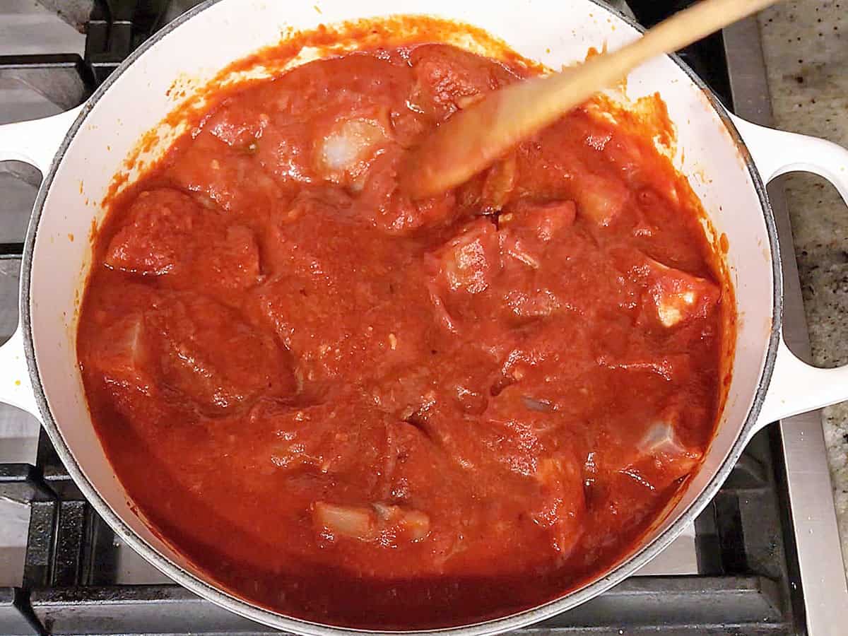 The fish was added to the pot.