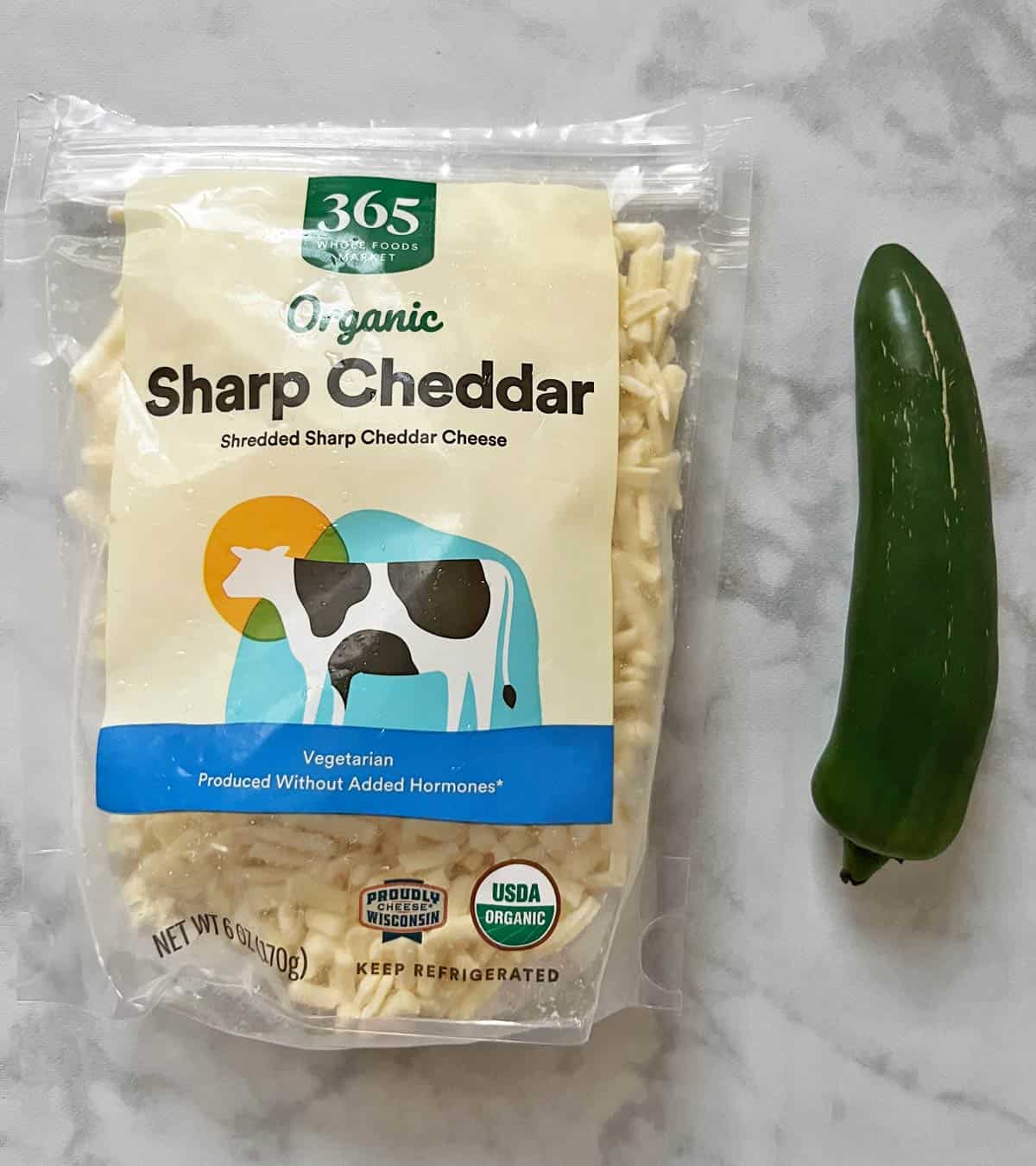 The ingredients needed to make cheese crisps.