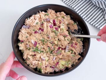 The salad is served.