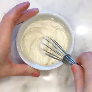 Adding vanilla and stevia.