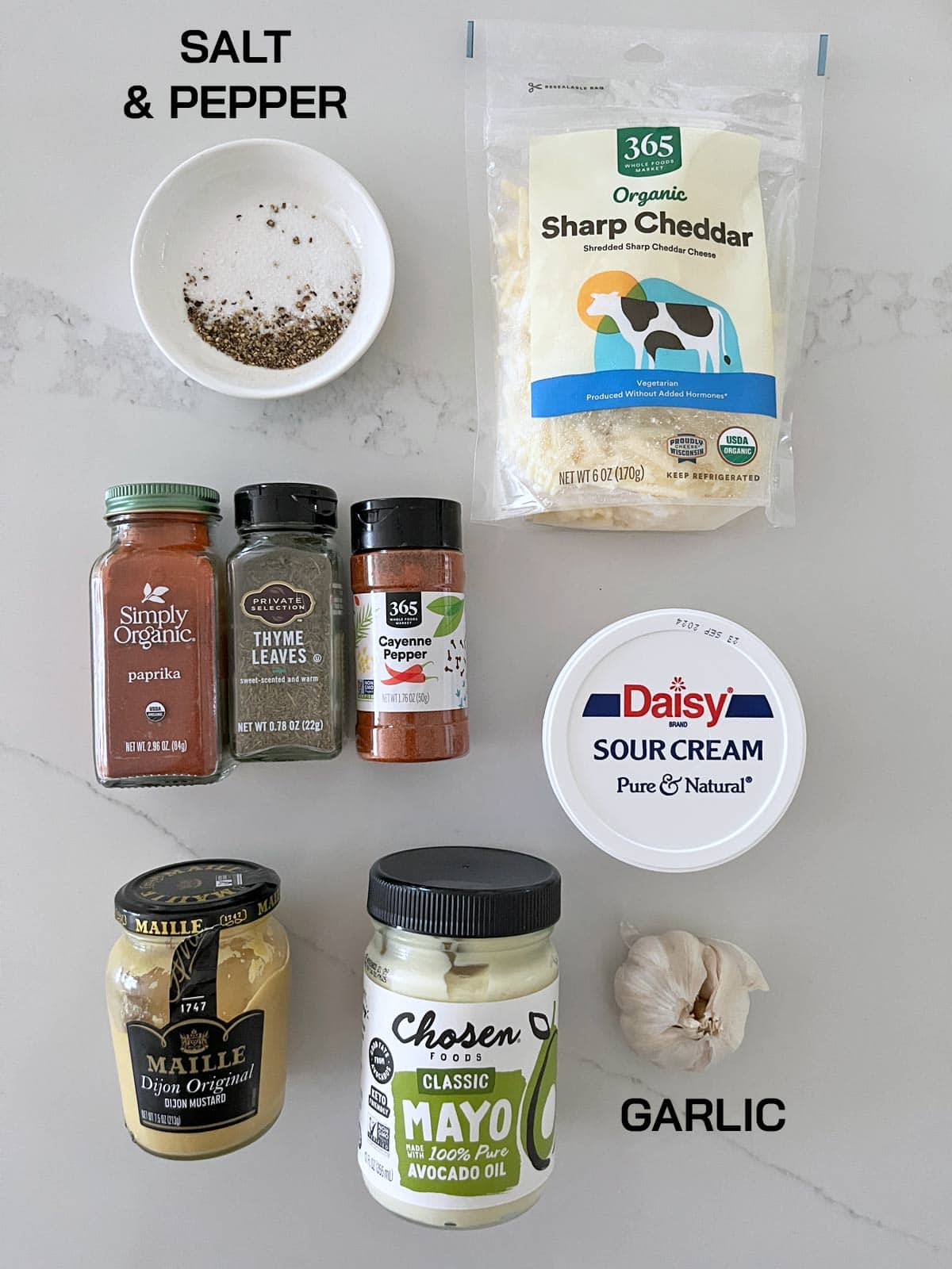 Keto chicken casserole ingredients.
