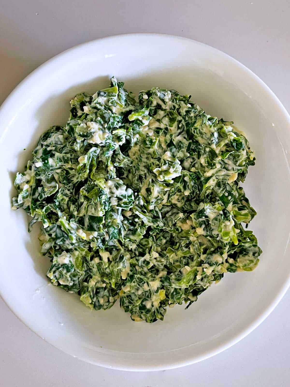 Creamed spinach made with cream cheese.
