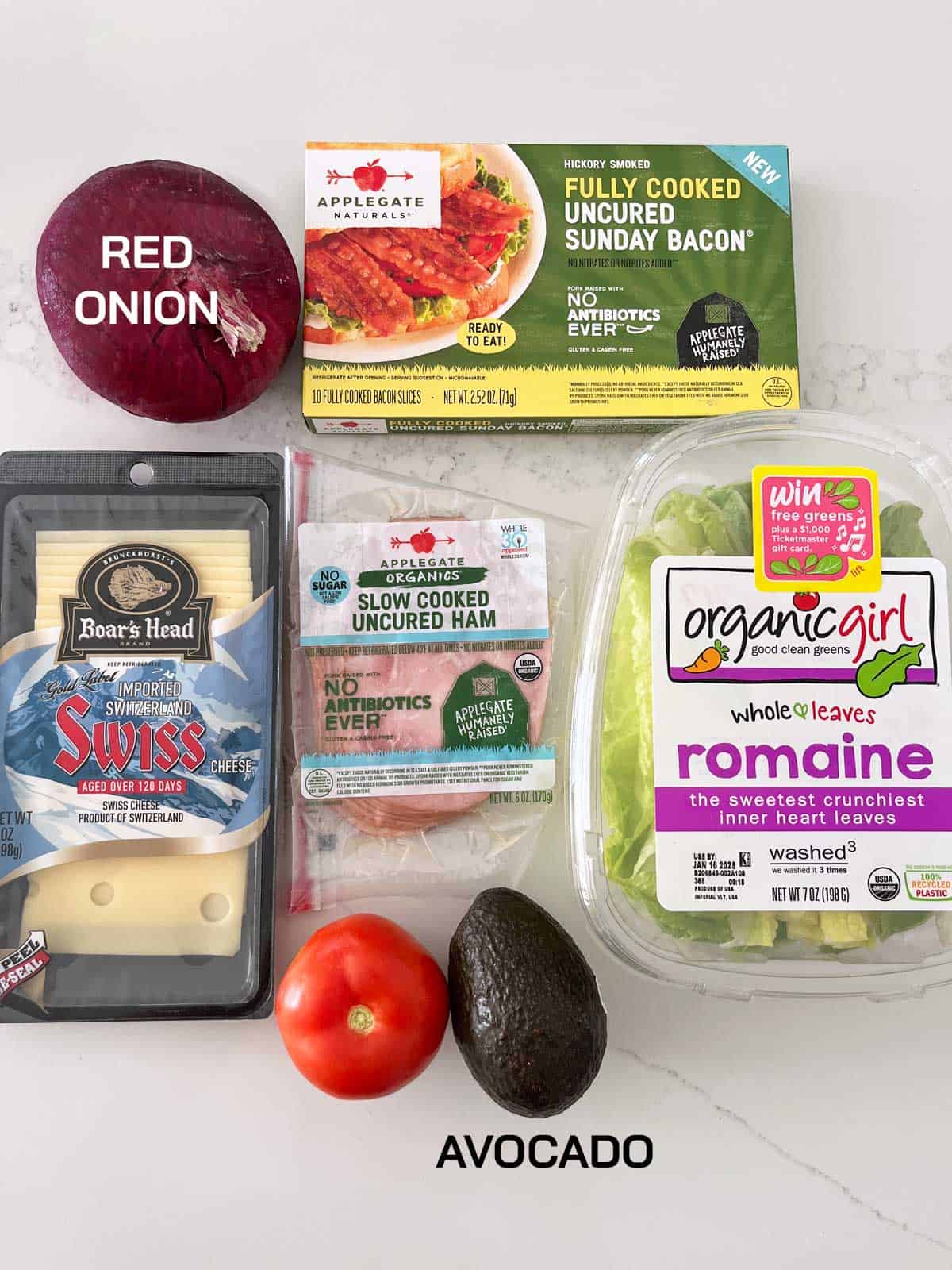 The ingredients needed to make a lettuce sandwich.