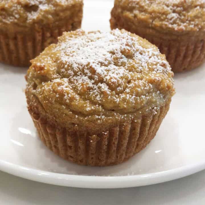 The muffins were dusted with a powdered sweetener.