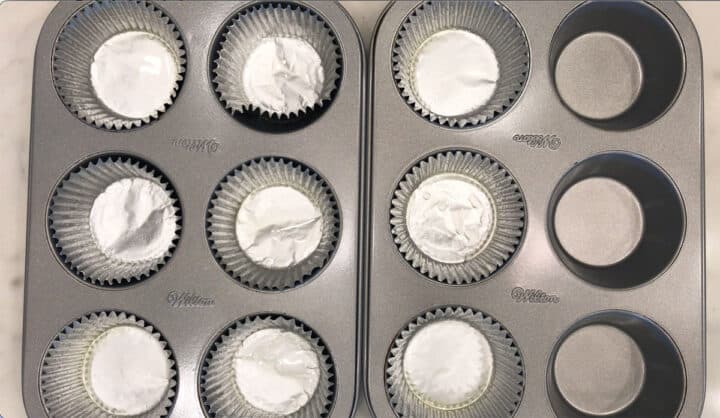 Foil-lined muffin tin.