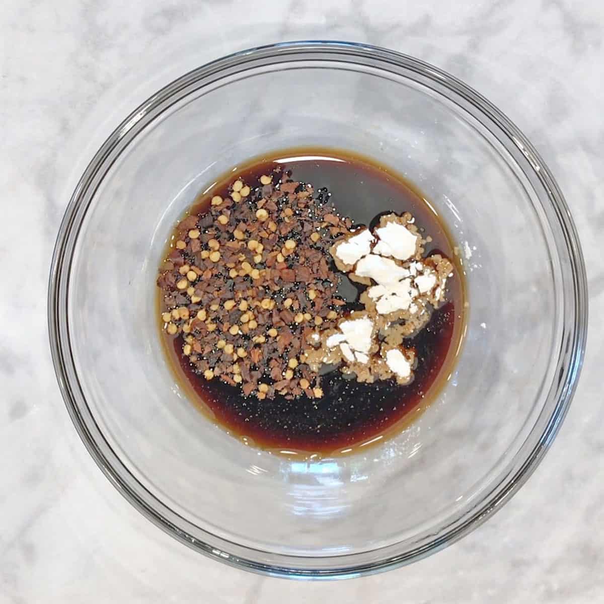 The sauce ingredients in a bowl.