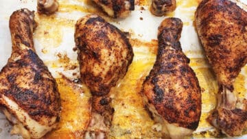 The chicken is ready in the pan.